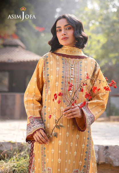 AJUUB-07 Printed Lawn 3 Pcs
