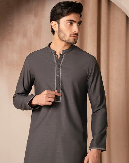 GREY BLENDED FORMAL KURTA