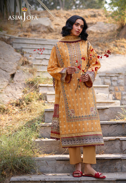 AJUUB-07 Printed Lawn 3 Pcs