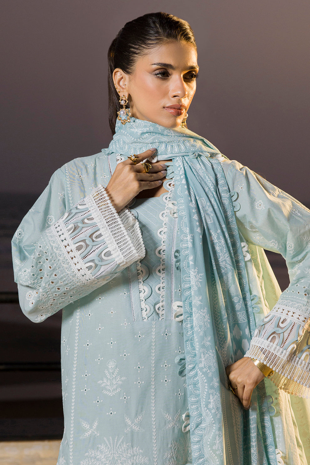 Embroidered Shirt Shalwar Dupatta - 0079