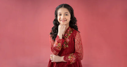 MARIAB GIRLS 3 Piece Embroidered Chantelle Suit