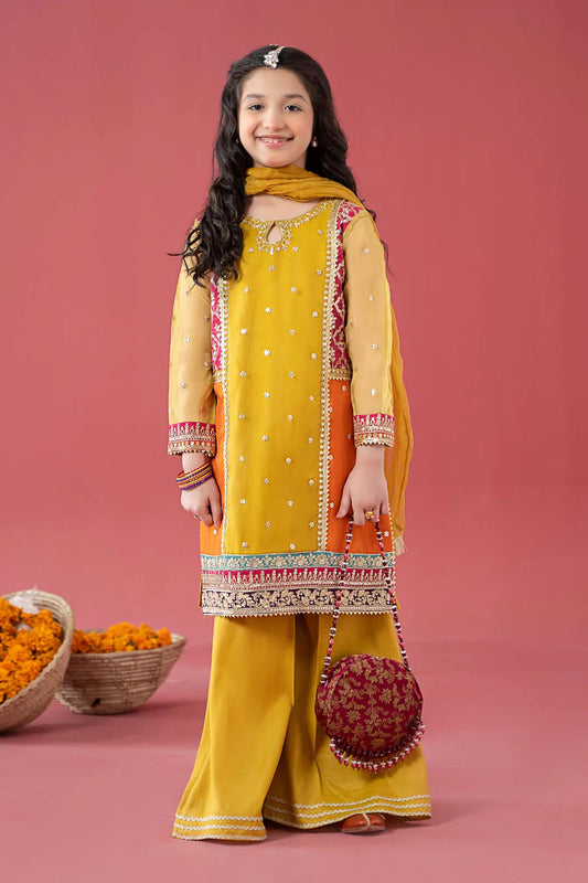 MARIAB GIRLS 3 Piece Embroidered Poly Organza Suit
