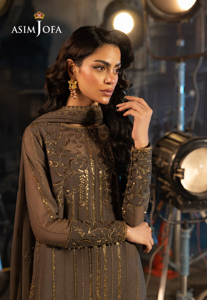 AJFO-09 EMBROIDERED CHIFFON UNSTITCHED 3 PCS