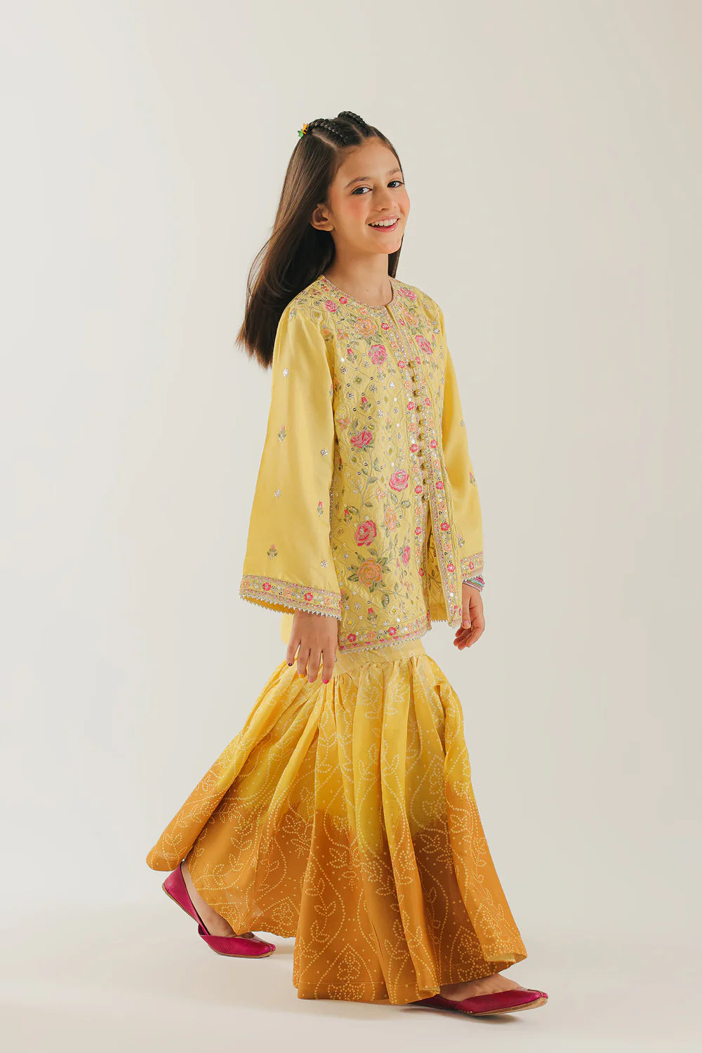 ETHNC GIRLS EMBROIDERED SUIT