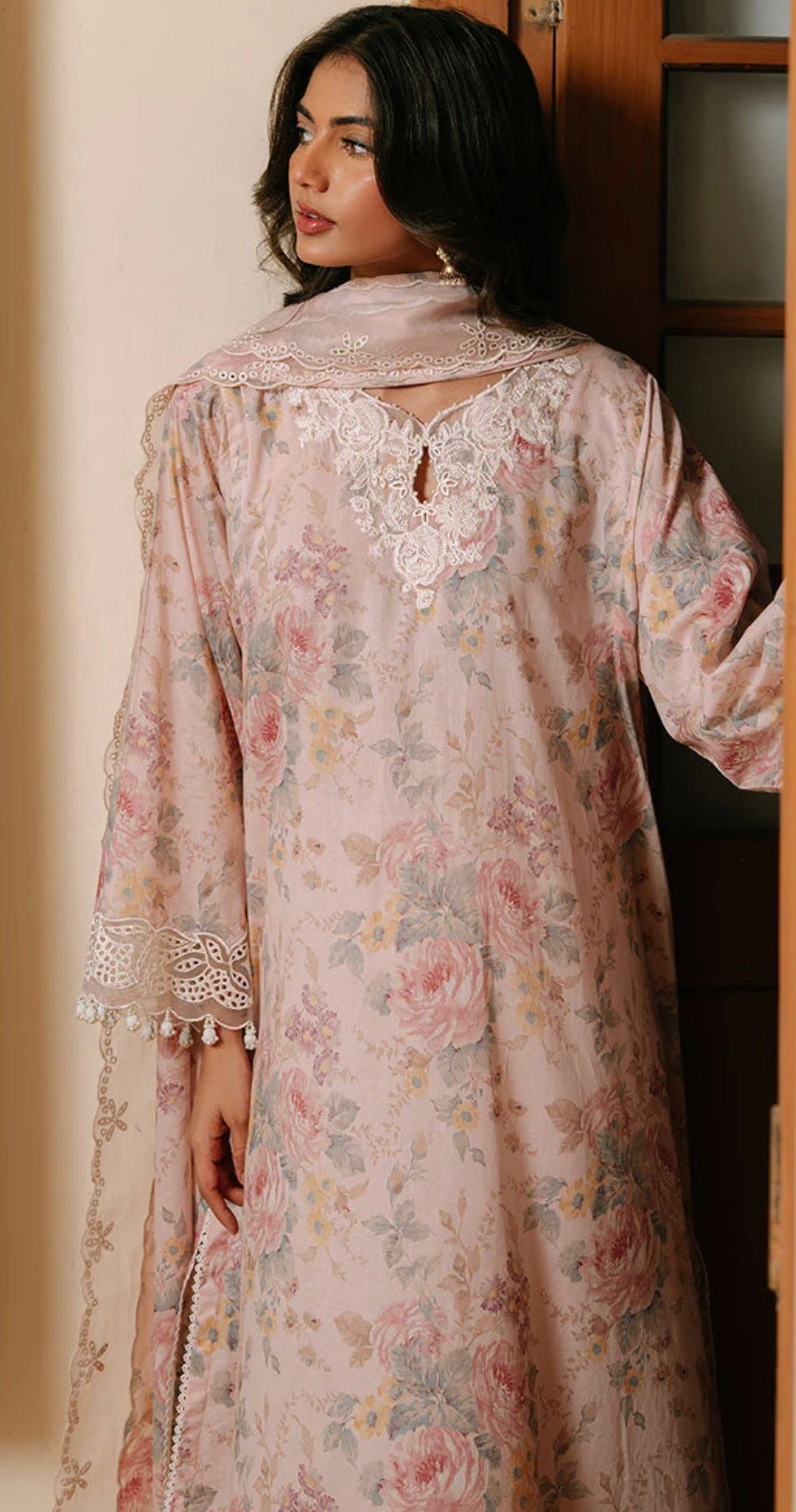 PINK CARNATION-3PC PRINTED CAMBRIC SUIT