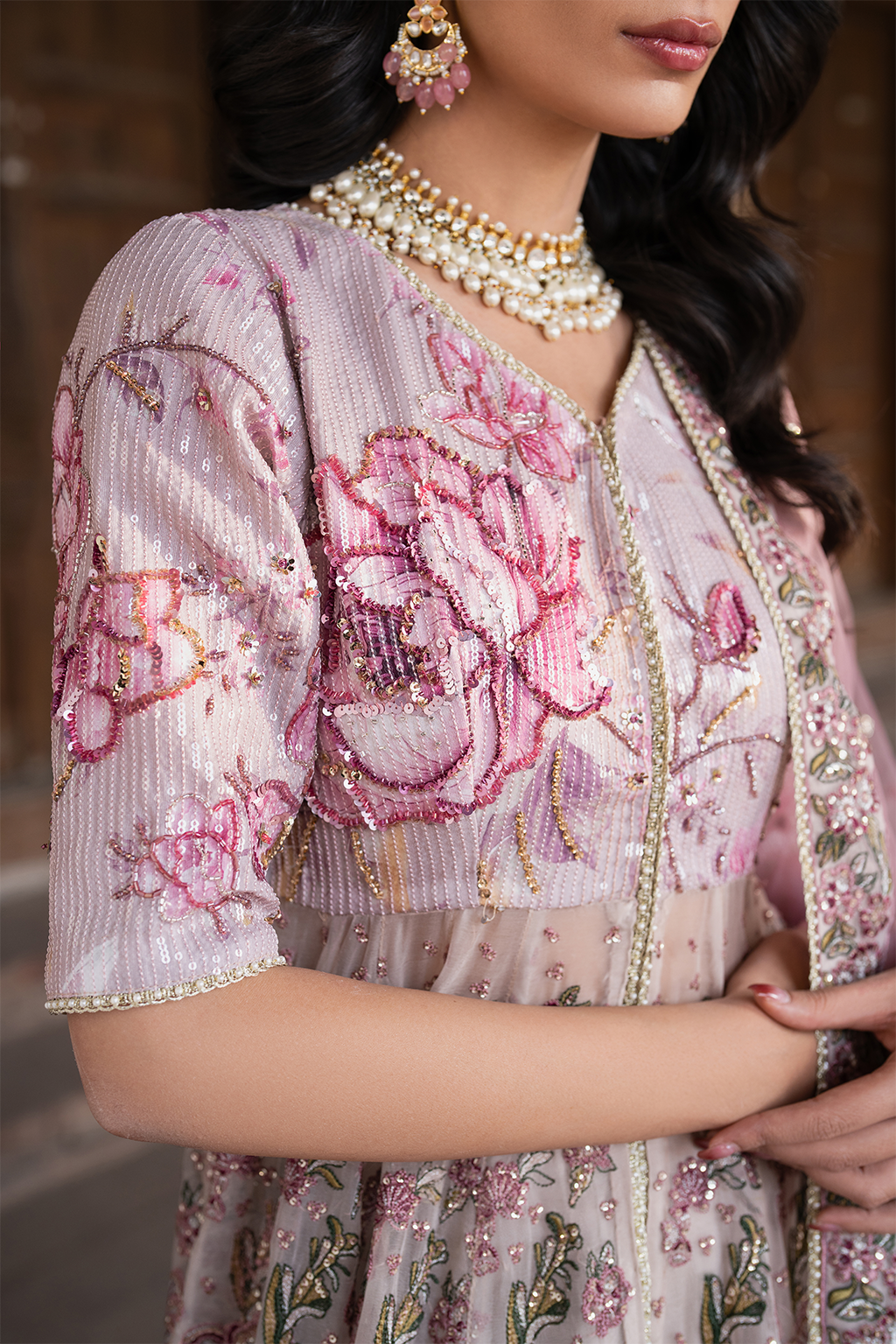 IZNIK ILC-08 EMBROIDERED PRINTED SILK