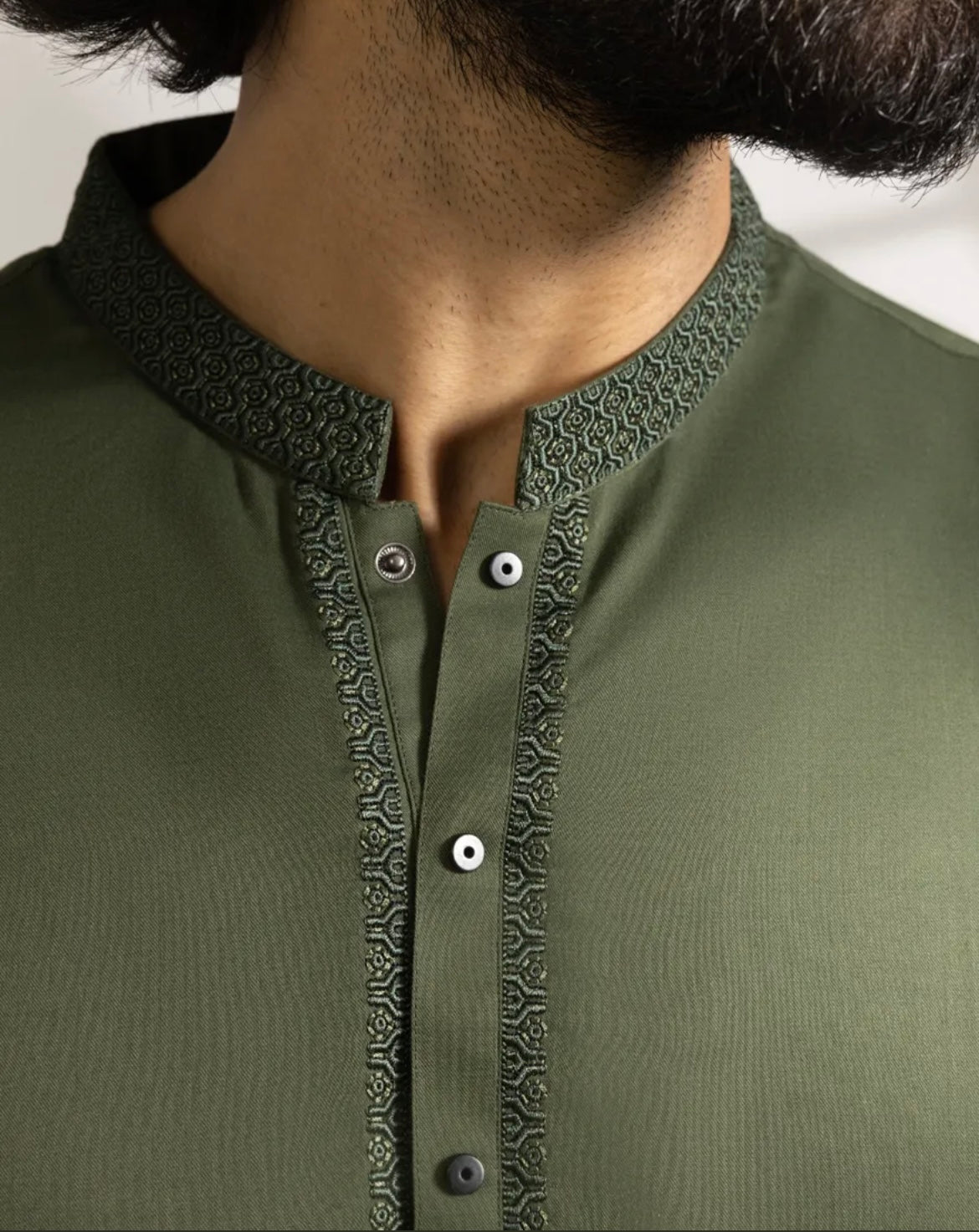GREEN BLENDED SEMI-FORMAL KAMEEZ SHALWAR