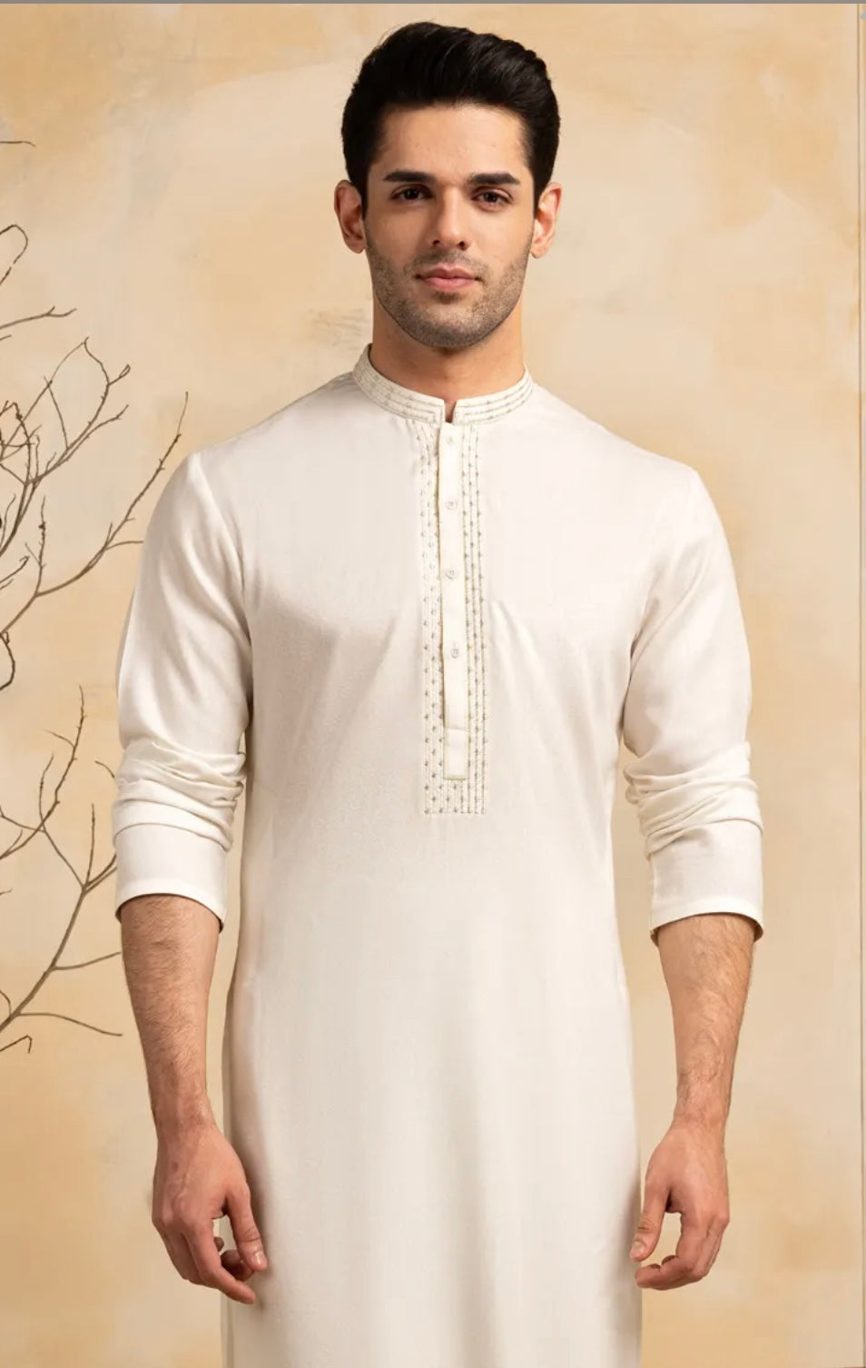 OFF WHITE BLENDED FORMAL KAMEEZ SHALWAR