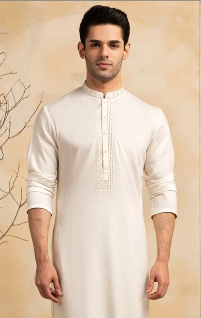 OFF WHITE BLENDED FORMAL KAMEEZ SHALWAR