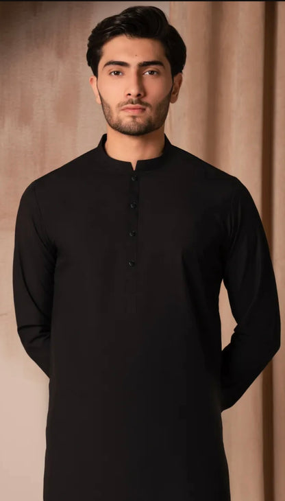 BLACK BLENDED KURTA TROUSER