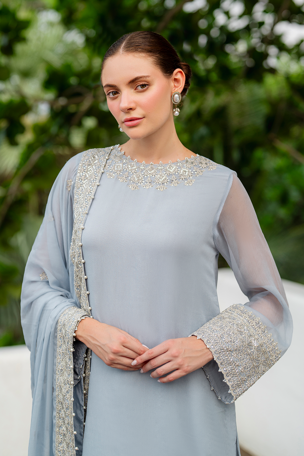 IZNIK CC-70 EMBROIDERED CHIFFON