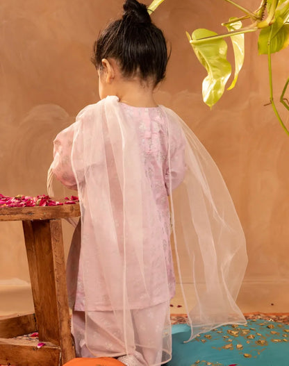 PINK COTTON SILK EMBROIDERED 3PC STITCHED