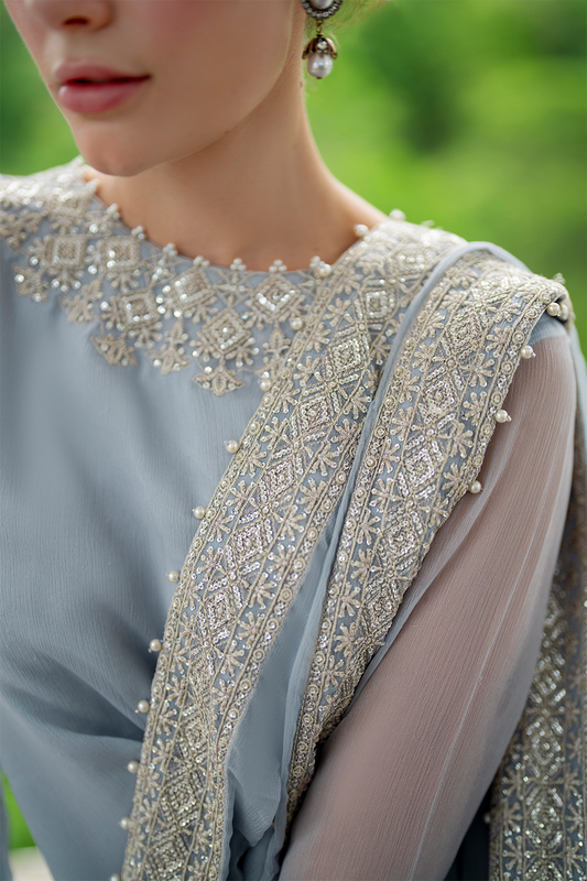 IZNIK CC-70 EMBROIDERED CHIFFON
