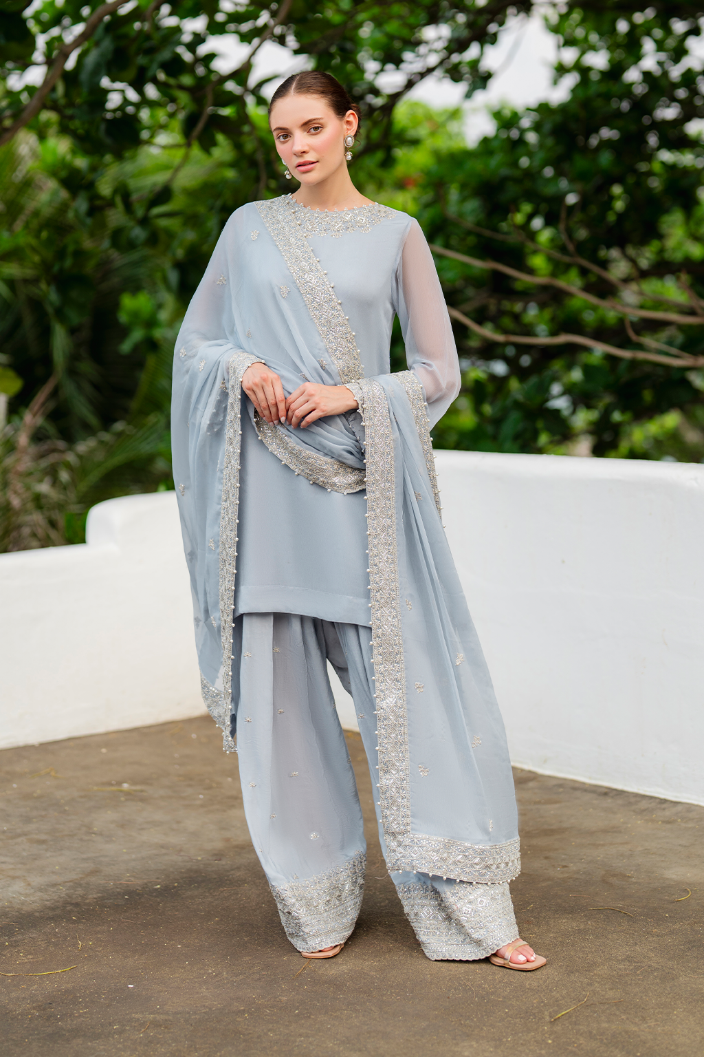 IZNIK CC-70 EMBROIDERED CHIFFON