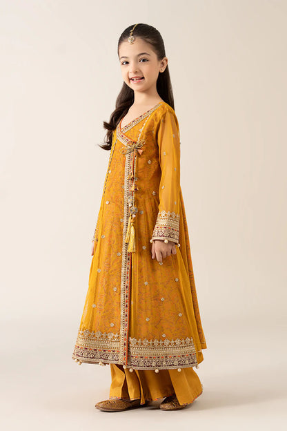 MARIAB GIRLS 3 Piece Embroidered Poly Net Suit