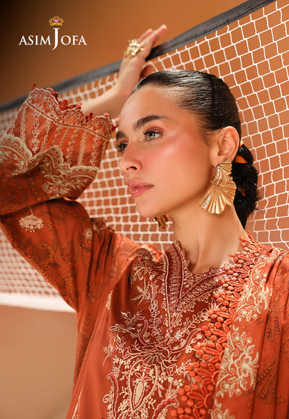 AJUBU-16 Printed Embroidered Lawn 2 Pcs