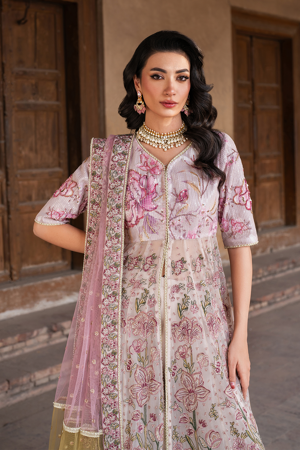 IZNIK ILC-08 EMBROIDERED PRINTED SILK