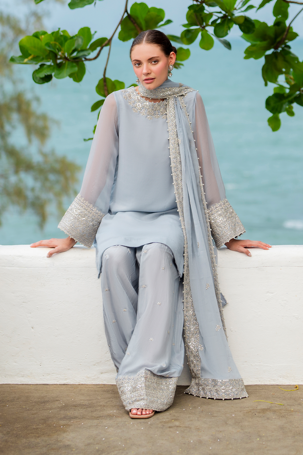 IZNIK CC-70 EMBROIDERED CHIFFON