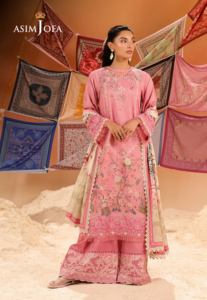 AJUBU-17 Printed Embroidered Lawn 2 Pcs