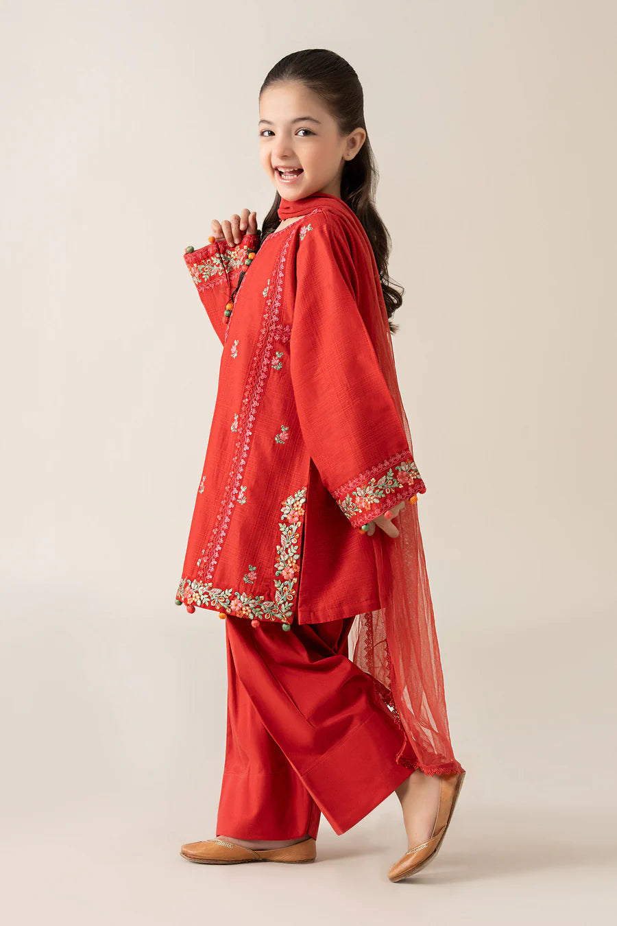 MARIAB GIRLS 3 Piece Embroidered Dobby Suit