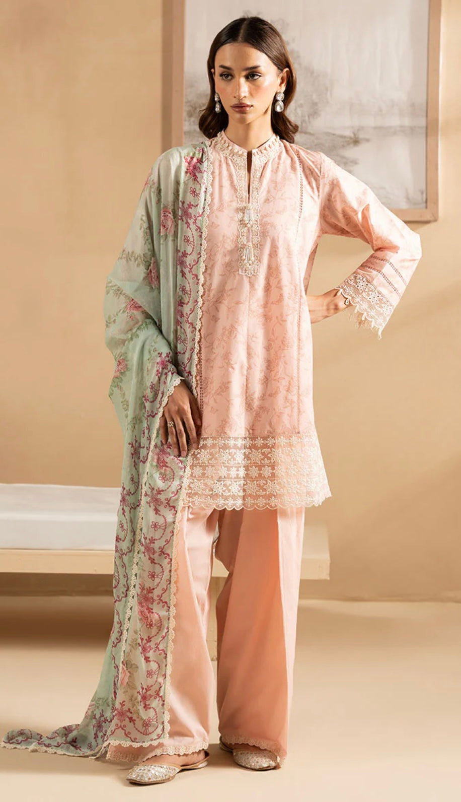 ROSE BLEND- 3PC EMBROIDERED LAWN SUIT