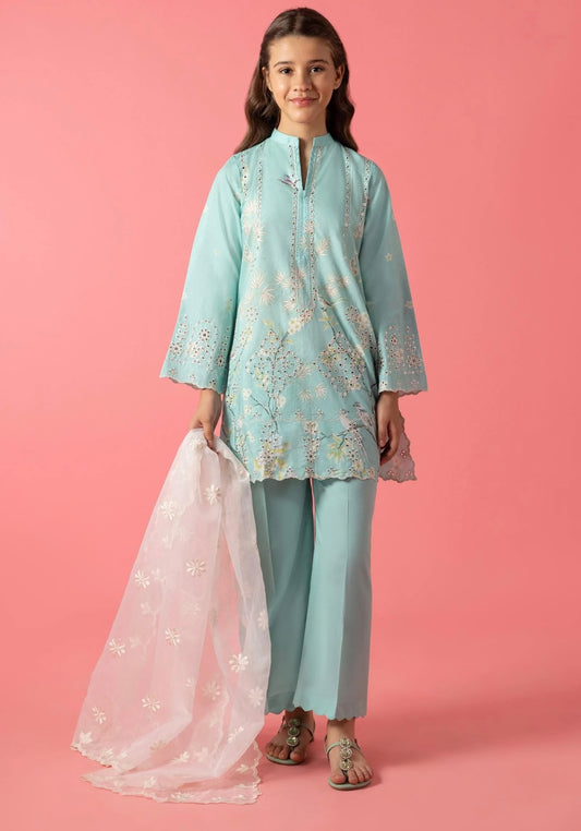 SANA SAFINAZ GIRLS Stitched Kids Embroidered Lawn Suit