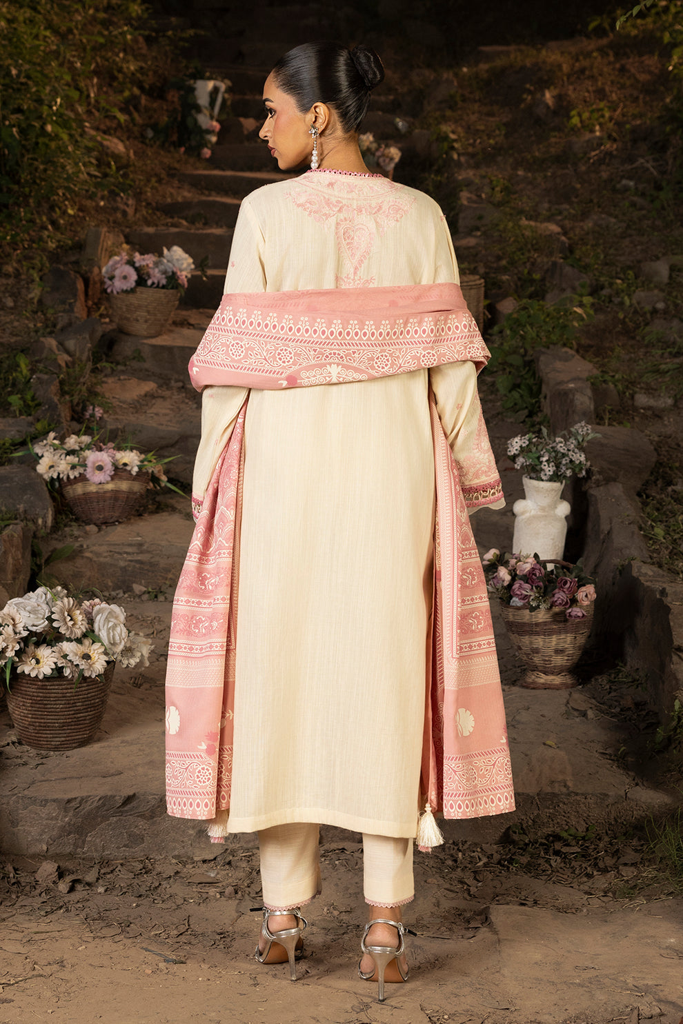 Embroidered Shirt Shalwar Shawl - 0168