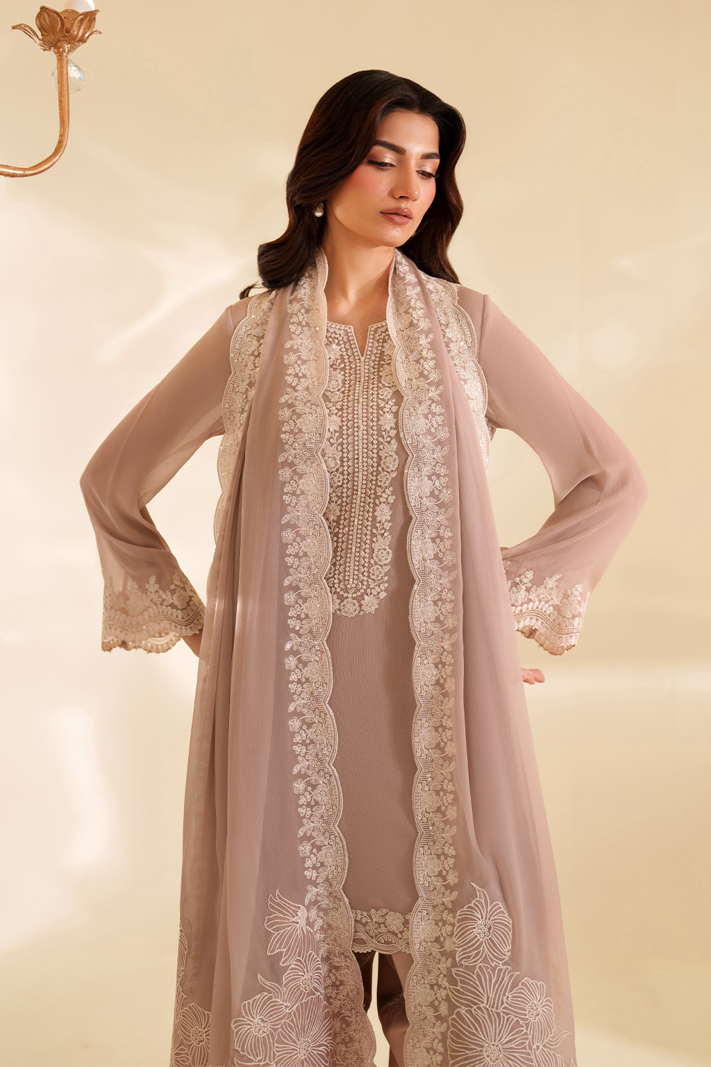 IZNIK CC-79 EMBROIDERED CHIFFON
