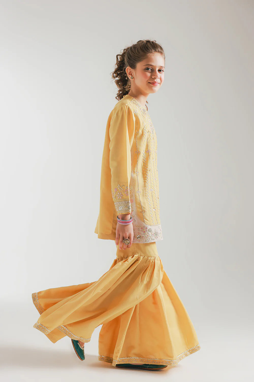 ETHNC GIRLS EMBROIDERED SUIT