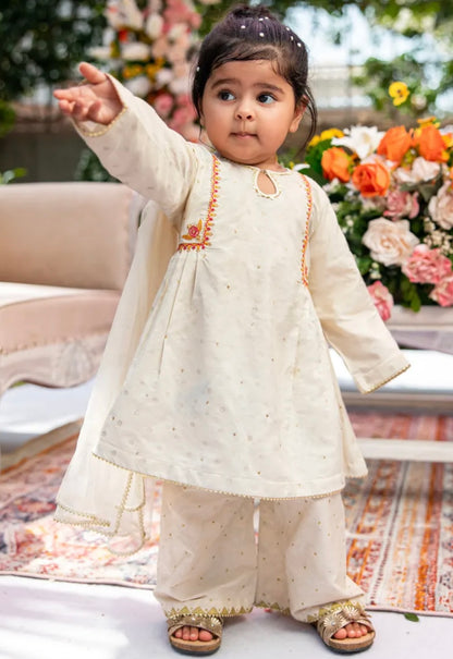 OFF WHITE KHADDI EMBROIDERED 3PC STITCHED