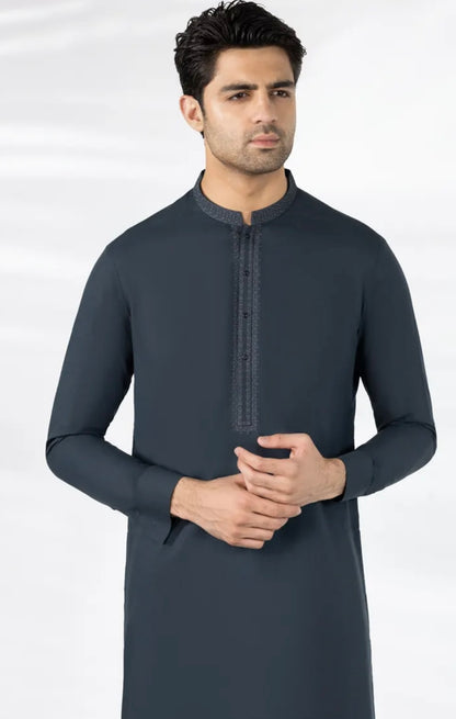 EMERALD GREEN BLENDED SEMI-FORMAL KAMEEZ SHALWAR
