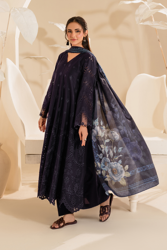 IZNIK UE-427 EMBROIDERED TEXTURED LAWN