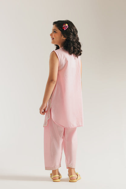 ETHNC GIRLS EMBROIDERED SUIT