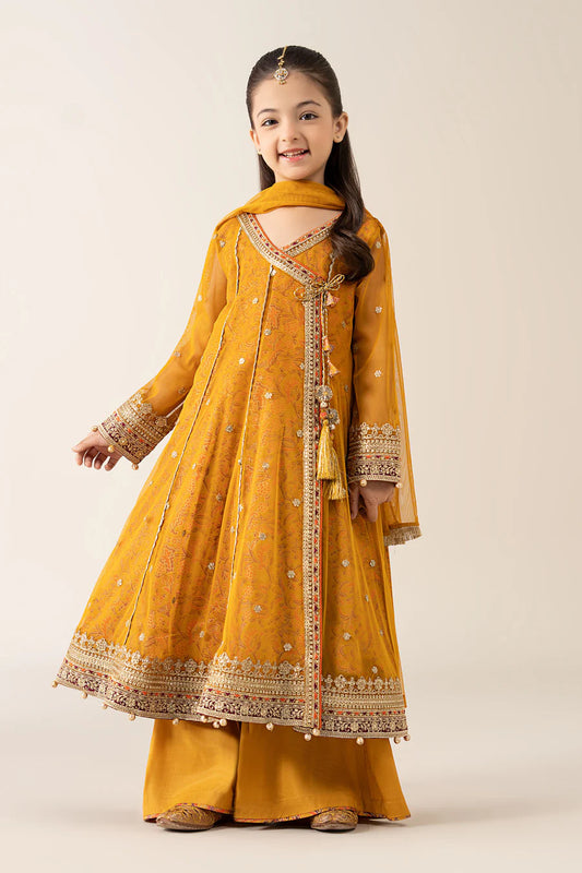 MARIAB GIRLS 3 Piece Embroidered Poly Net Suit