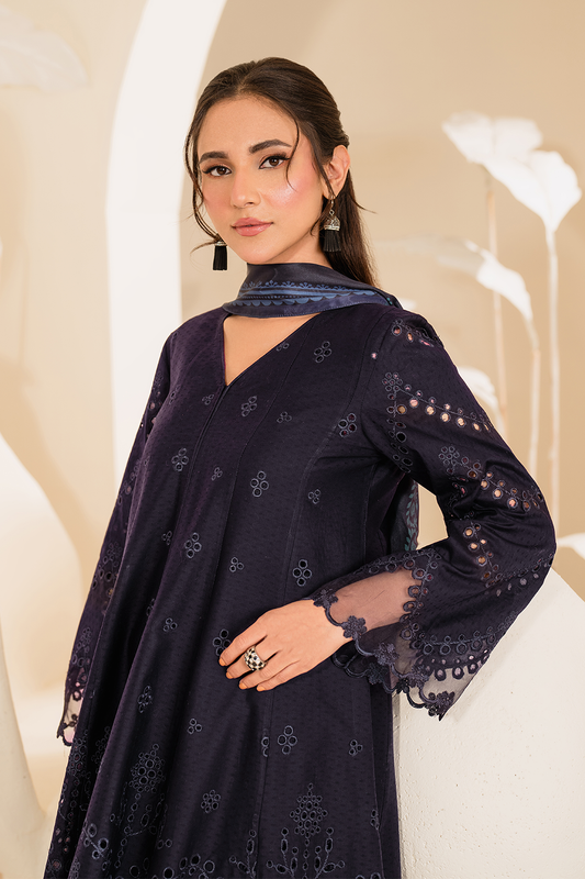 IZNIK UE-427 EMBROIDERED TEXTURED LAWN
