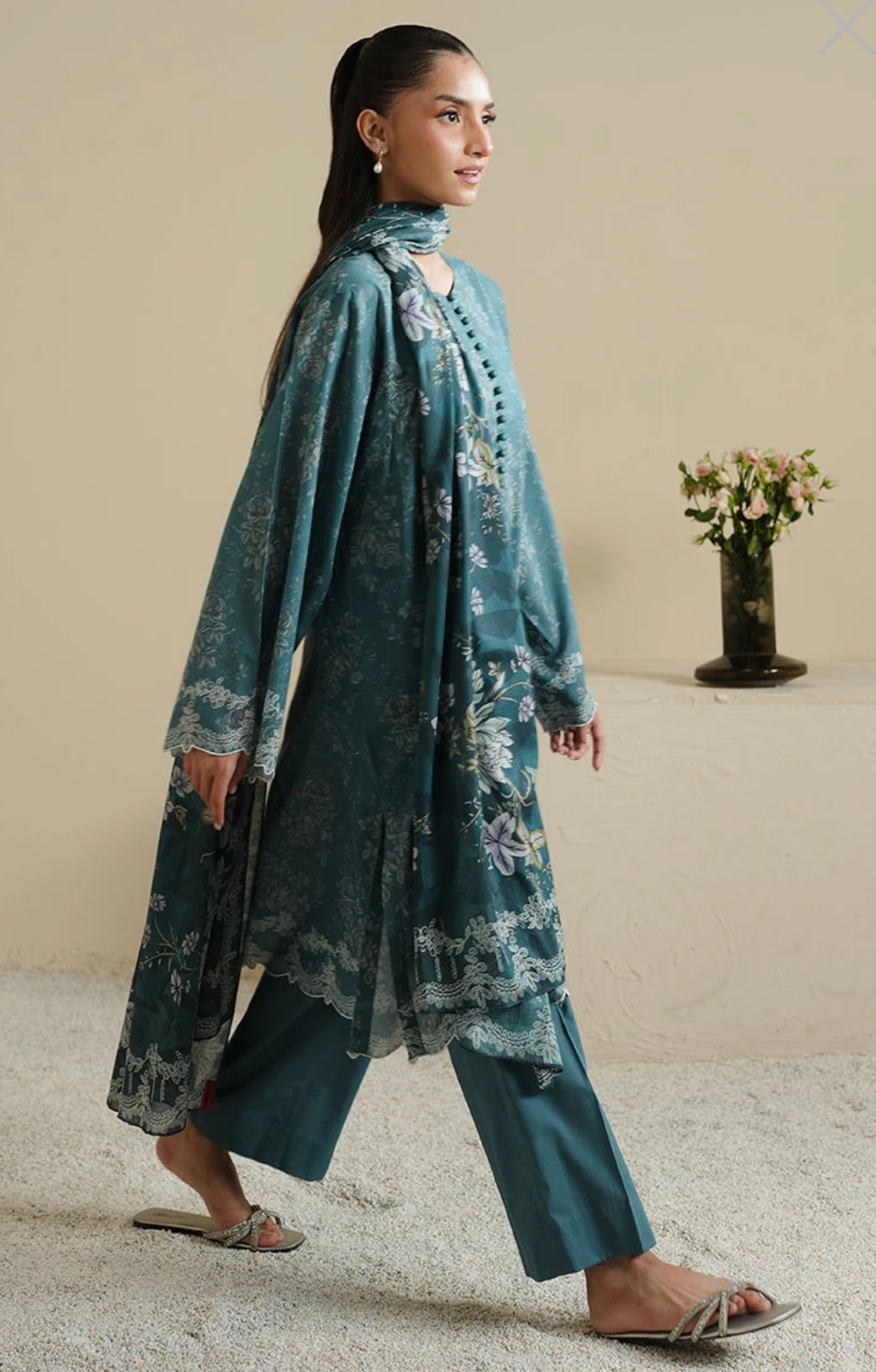 MIDNIGHT TWILIGHT-3PC PRINTED LAWN SUIT
