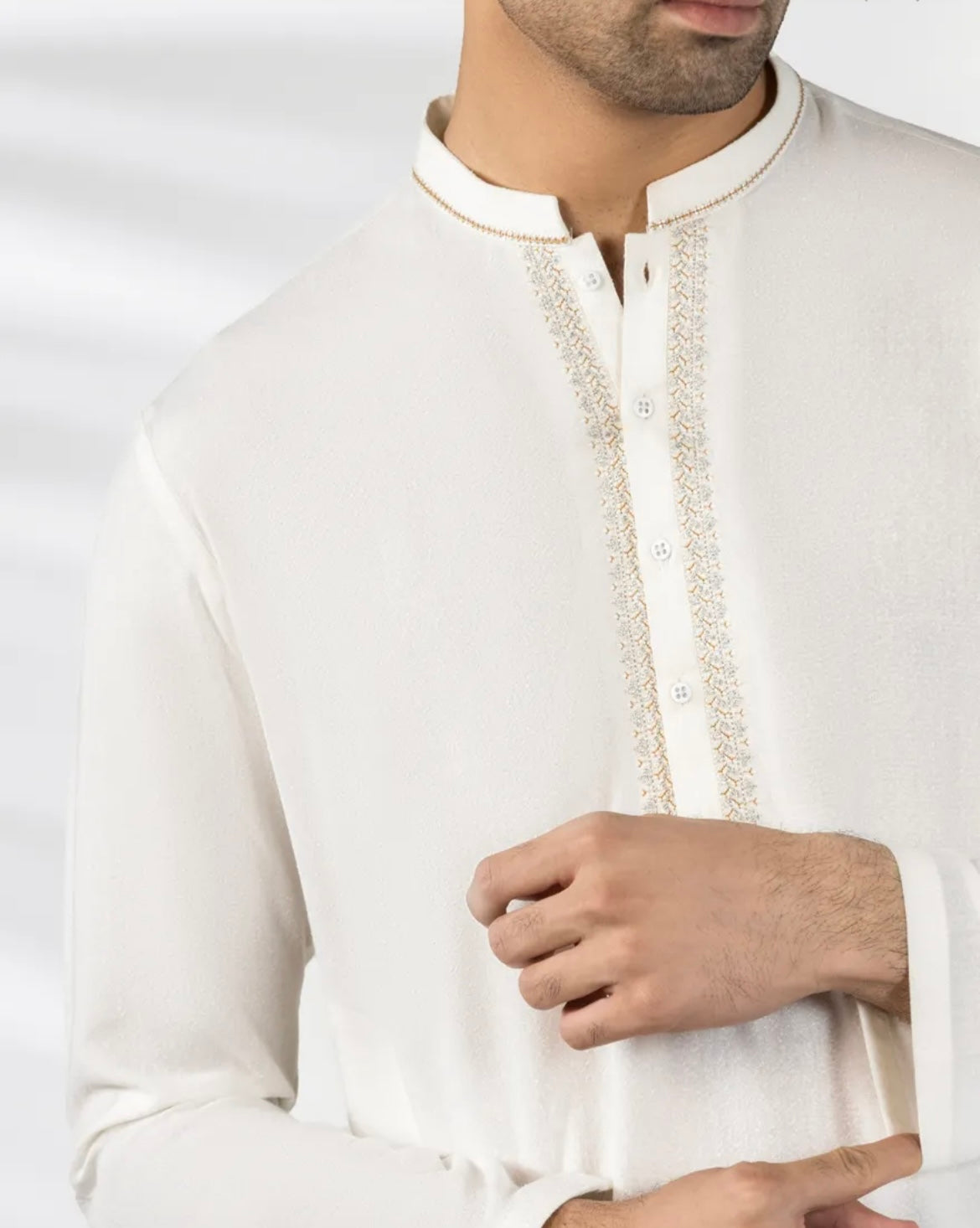 OFF WHITE BLENDED FORMAL KAMEEZ SHALWAR