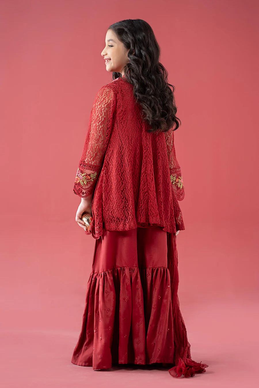 MARIAB GIRLS 3 Piece Embroidered Chantelle Suit