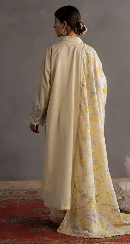SUNSHINE GLOW-3PC PRINTED LAWN SUIT