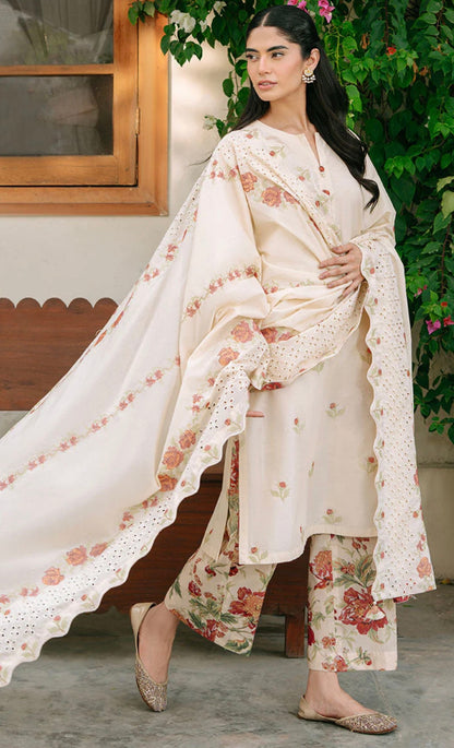 SUNSET ORCHARD-3PC EMBROIDERED CAMBRIC SUIT