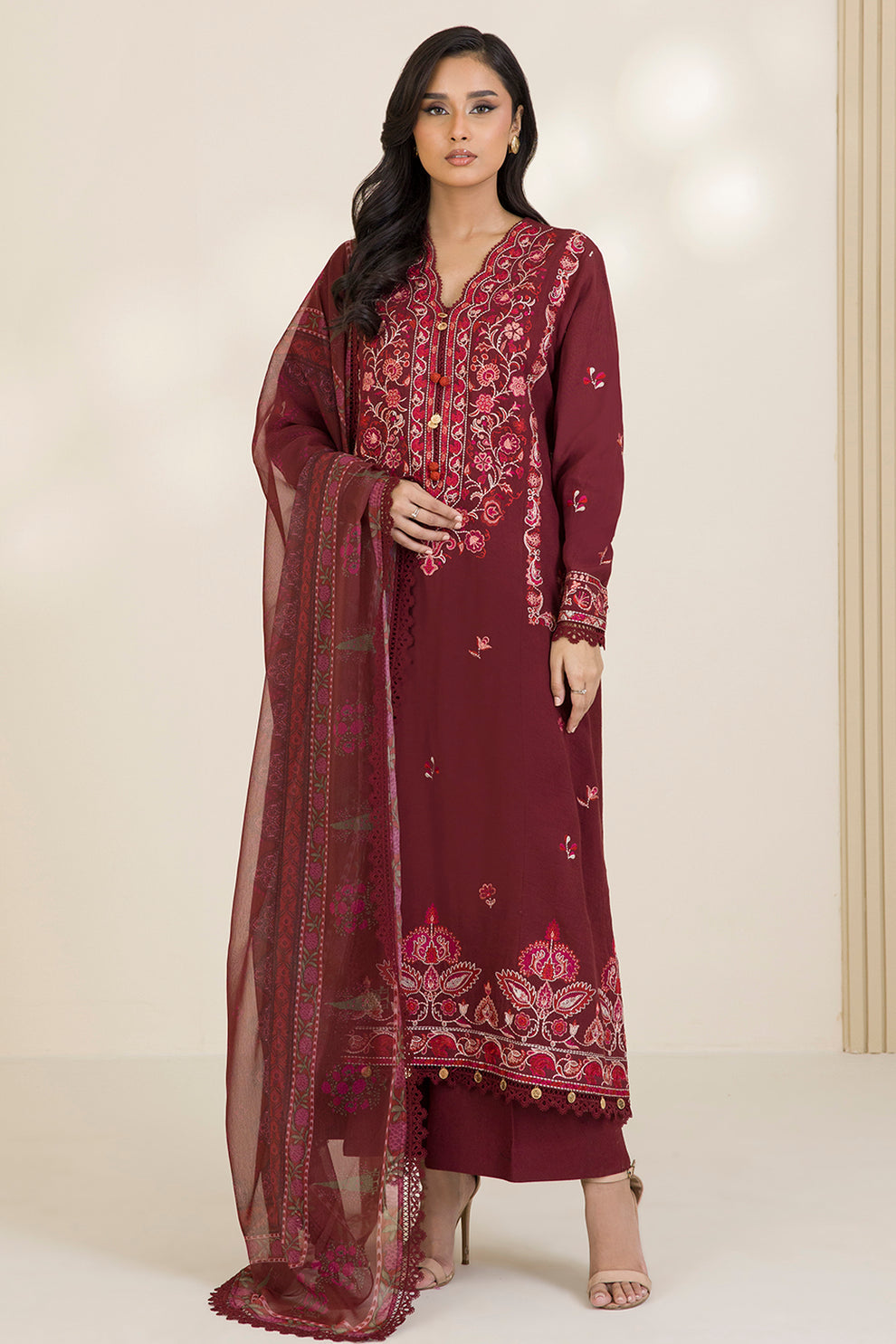 Embroidered Shirt Shalwar Dupatta - 0054