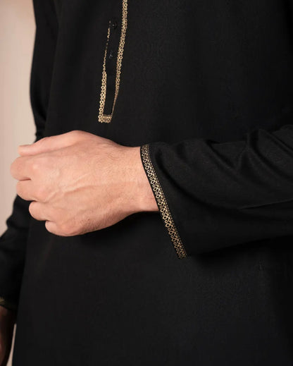 BLACK BLENDED FORMAL KURTA