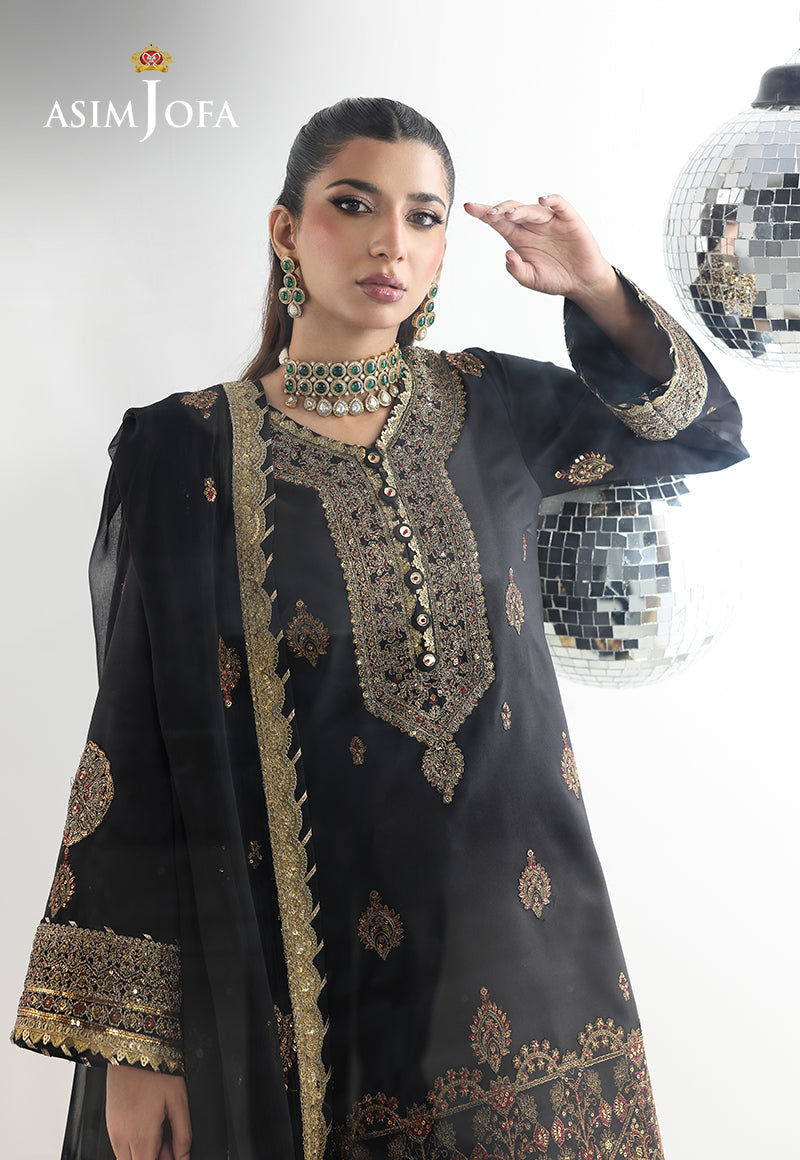 AJUEV-18 EMBROIDERED SILK UNSTITCHED 3 PCS