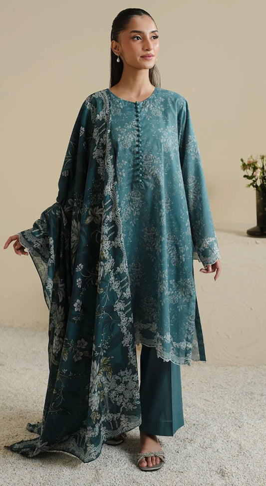 MIDNIGHT TWILIGHT-3PC PRINTED LAWN SUIT