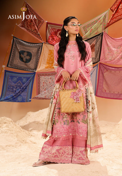 AJUBU-17 Printed Embroidered Lawn 2 Pcs