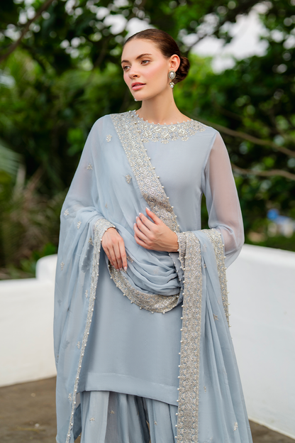 IZNIK CC-70 EMBROIDERED CHIFFON