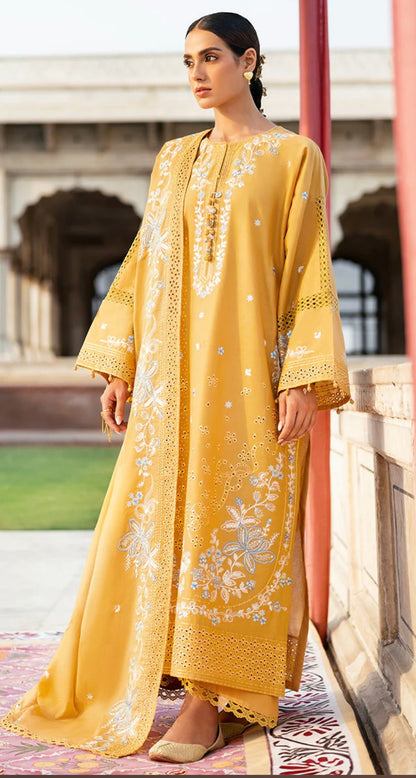 MUSTARD MIRAGE-3PC EMBROIDERED LAWN SUIT