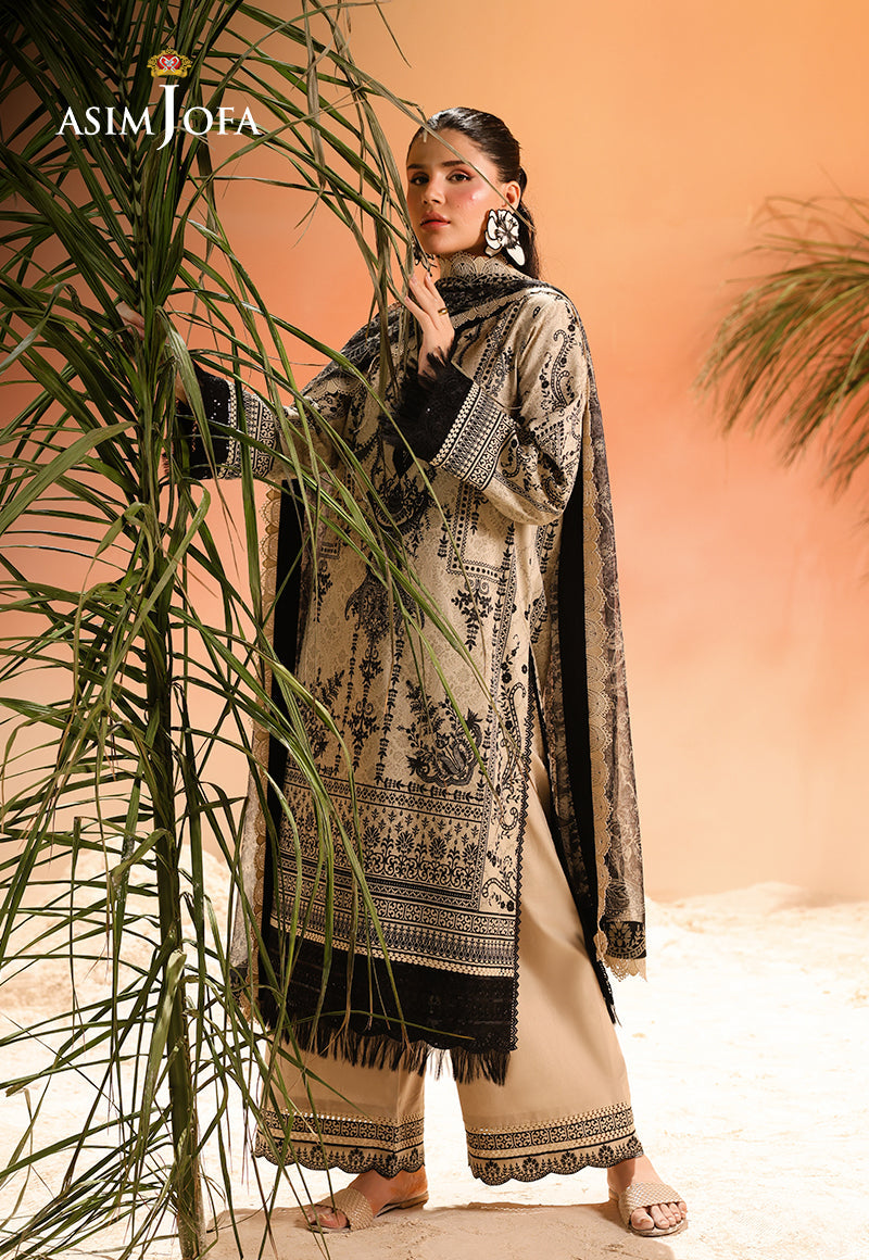 AJUBU-18 Printed Embroidered Lawn 2 Pcs