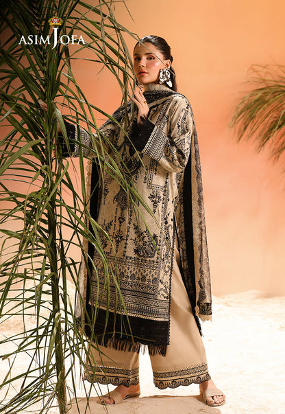 AJUBU-18 Printed Embroidered Lawn 2 Pcs