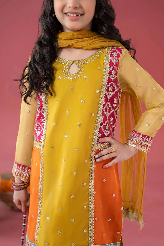 MARIAB GIRLS 3 Piece Embroidered Poly Organza Suit